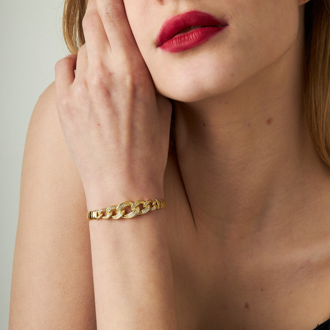 Taşlı Gurme Balıksırtı Bileklik - 925 GÜMÜŞ