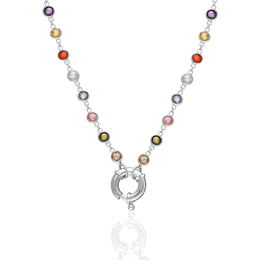 Denizci renkli zincir kolye - 925 GÜMÜŞ