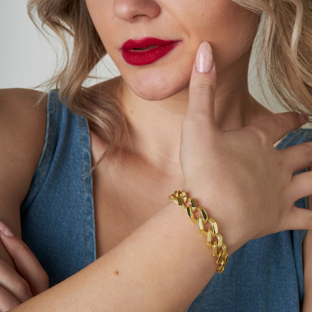 Motifli Gurme Bileklik - 925 GÜMÜŞ