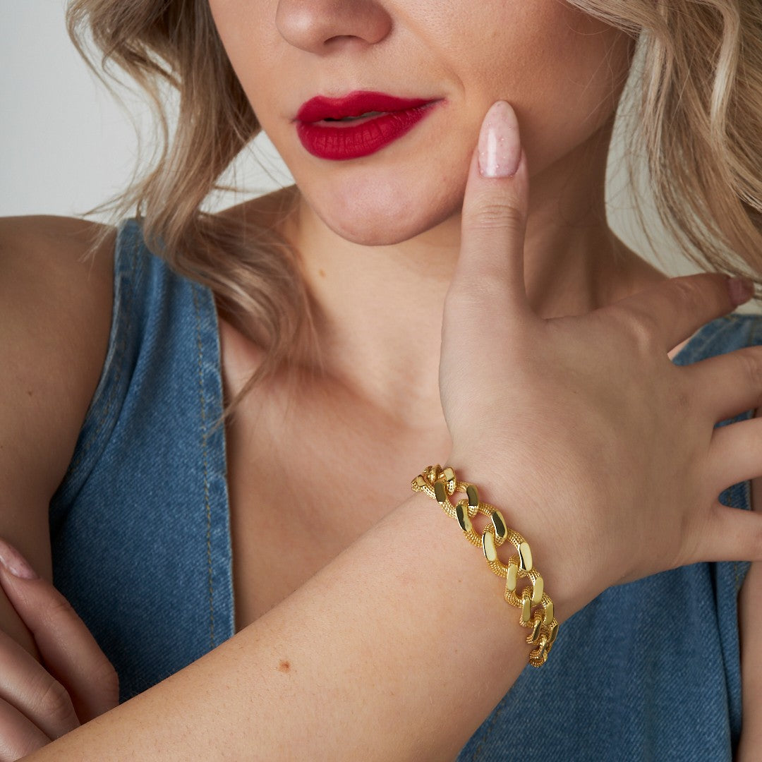 Motifli Gurme Bileklik - 925 GÜMÜŞ