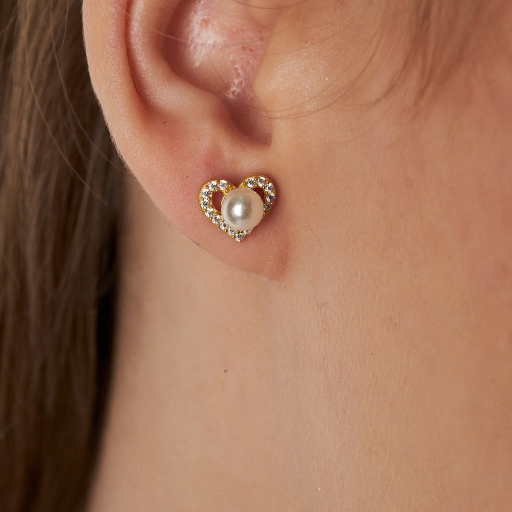 Kalpli İnci Küpeler - 925 GÜMÜŞ