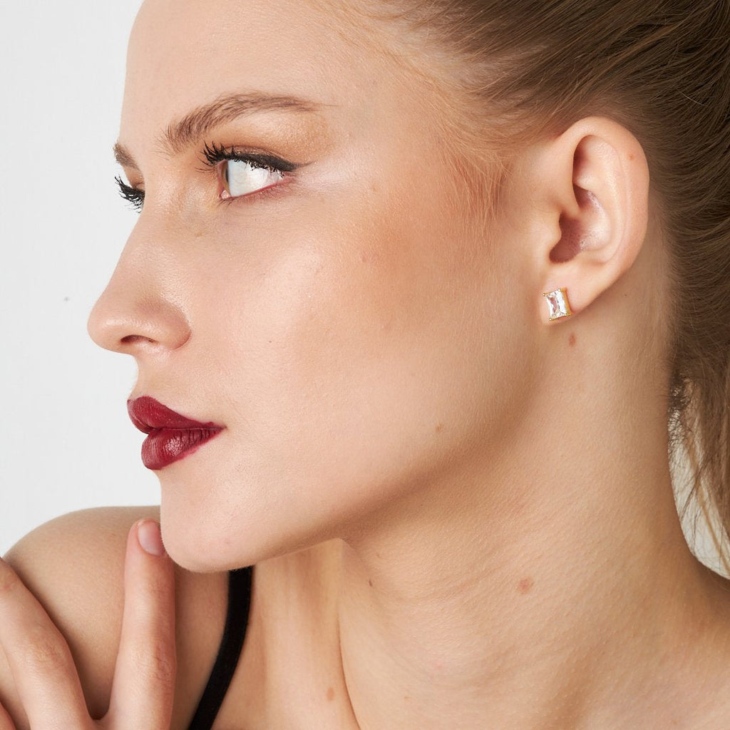 Kare Baget Küpe - 925 GÜMÜŞ