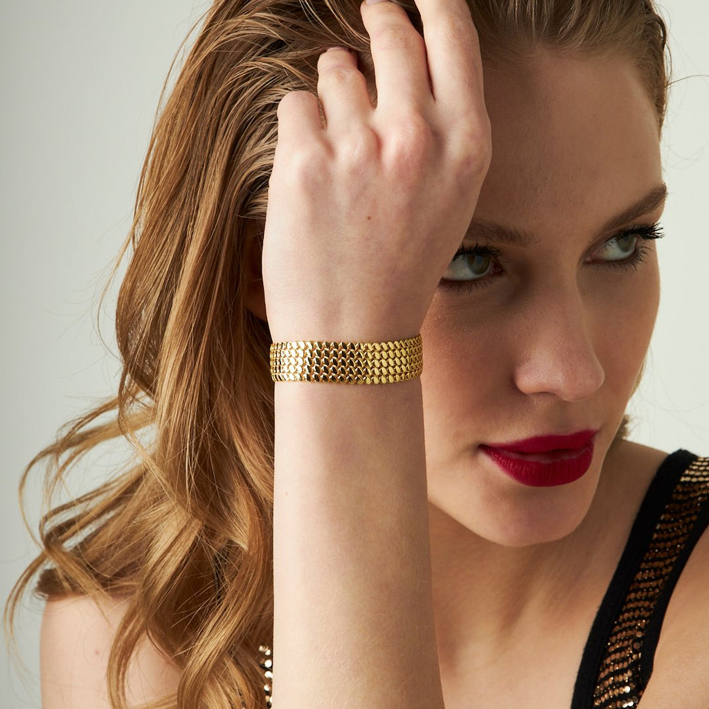 Beş Sıralı Yılan Bileklik - 925 GÜMÜŞ