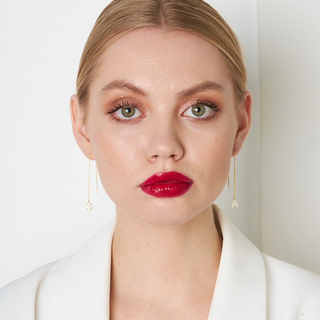 Zirkon Taşlı Sallantı Küpe - 925 GÜMÜŞ