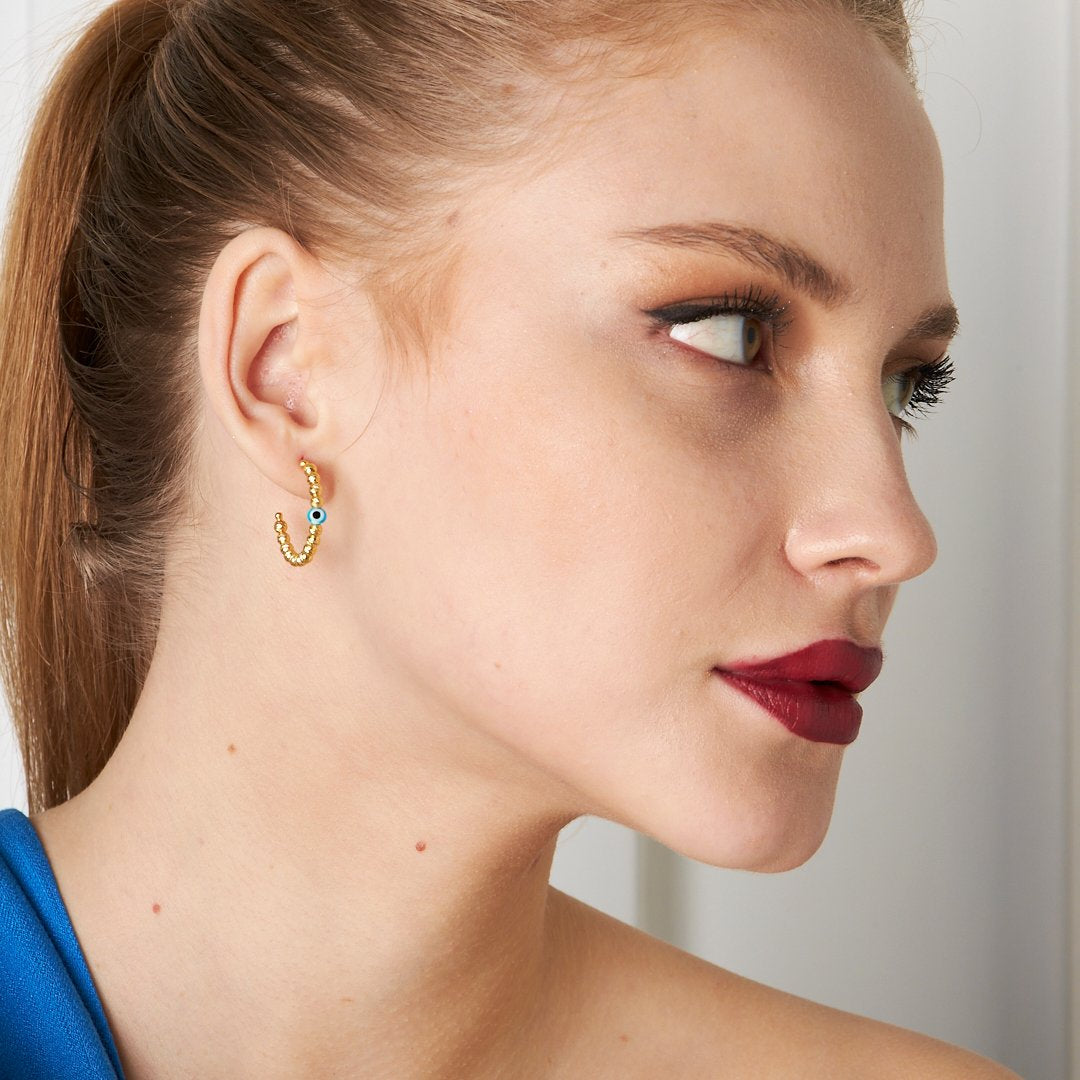 Nazar Boncuğu Dorica Küpe - 925 GÜMÜŞ