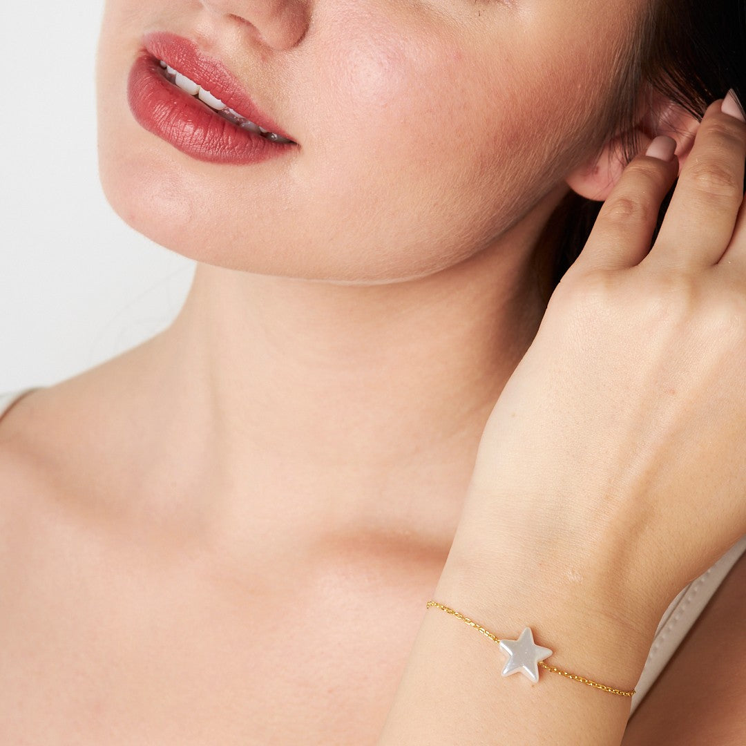 Beyaz Yıldız Bileklik - 925 GÜMÜŞ