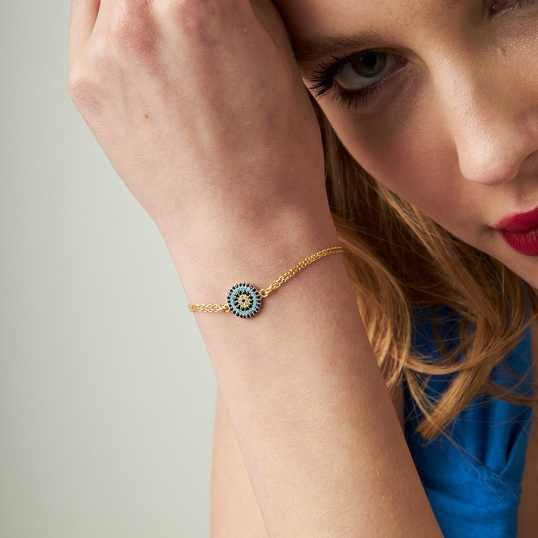 Minimal Sosyete Gözü Bileklik - 925 GÜMÜŞ