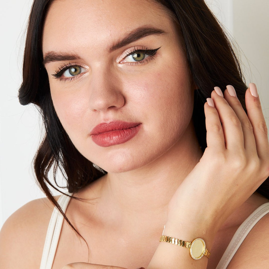 Çerçeveli Çeyrek Zincir Bileklik - 925 GÜMÜŞ