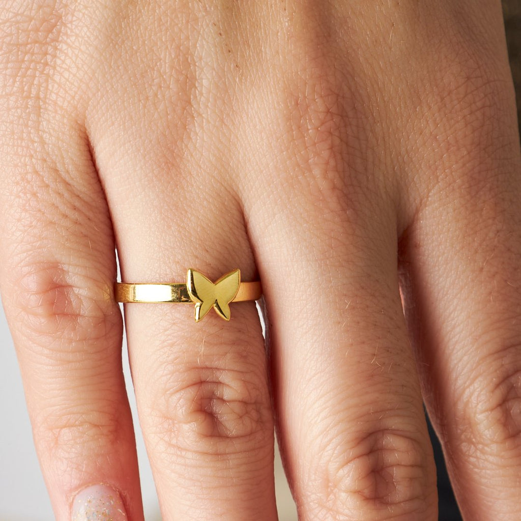 Minimal Kelebek Yüzük - 925 GÜMÜŞ