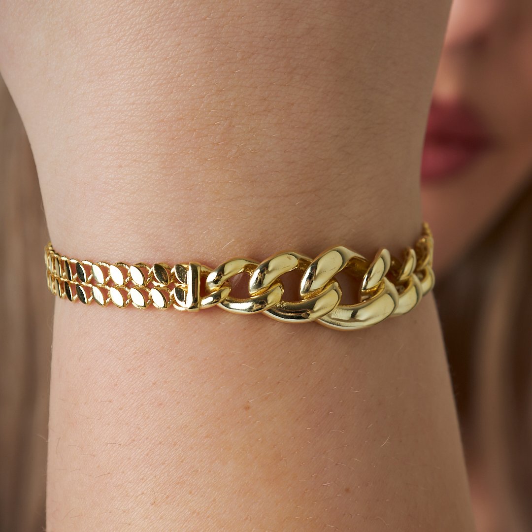 Kalın Pullu Kemer Bileklik - 925 GÜMÜŞ