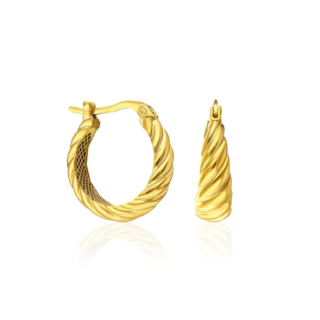 Bükülmüş Halka Küpeler - 925 GÜMÜŞ