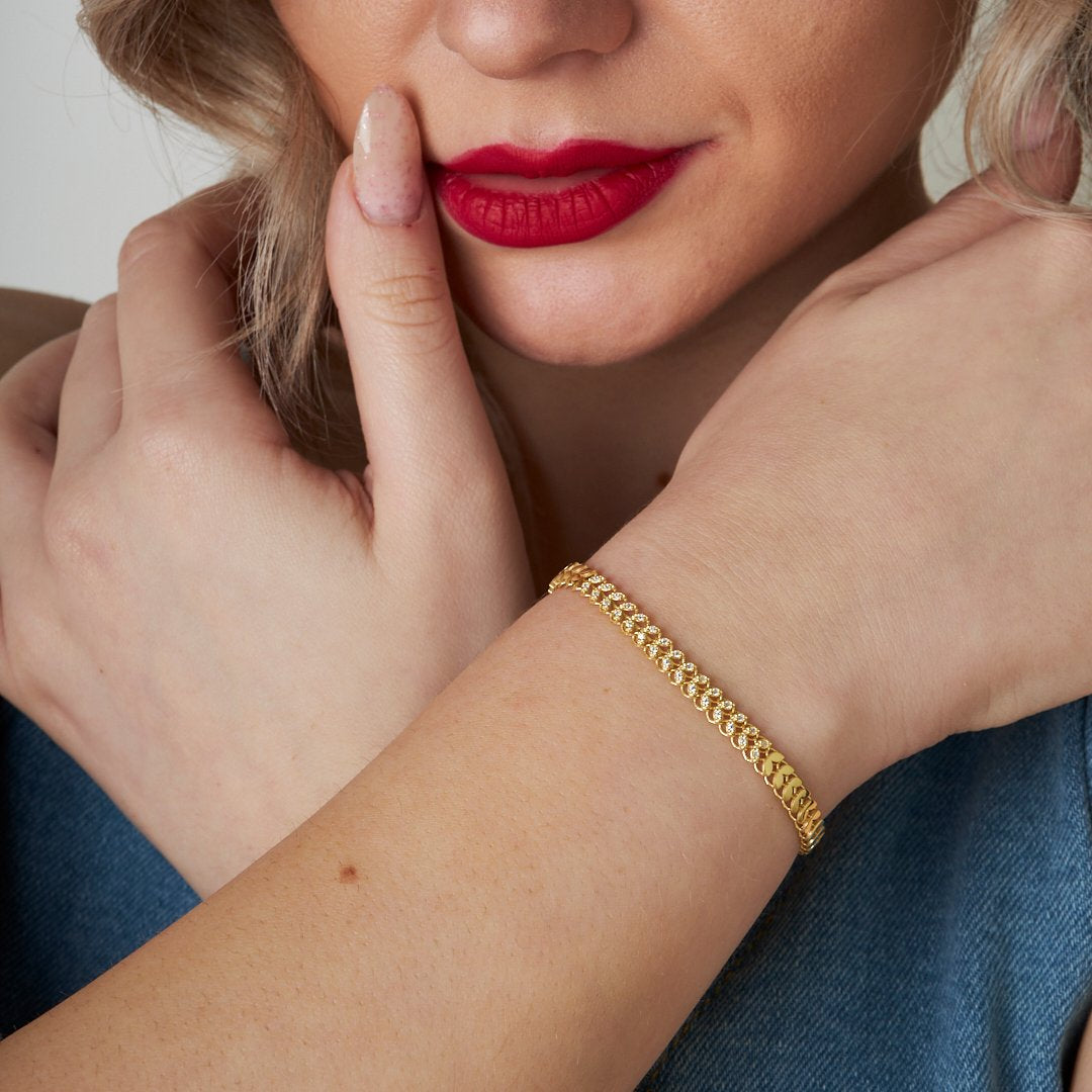 Yarım Taş Başak Bileklik - 925 GÜMÜŞ