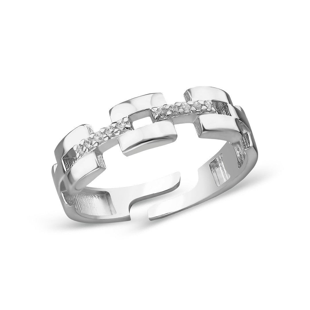 Zirkon Zincir Halkası - 925 GÜMÜŞ