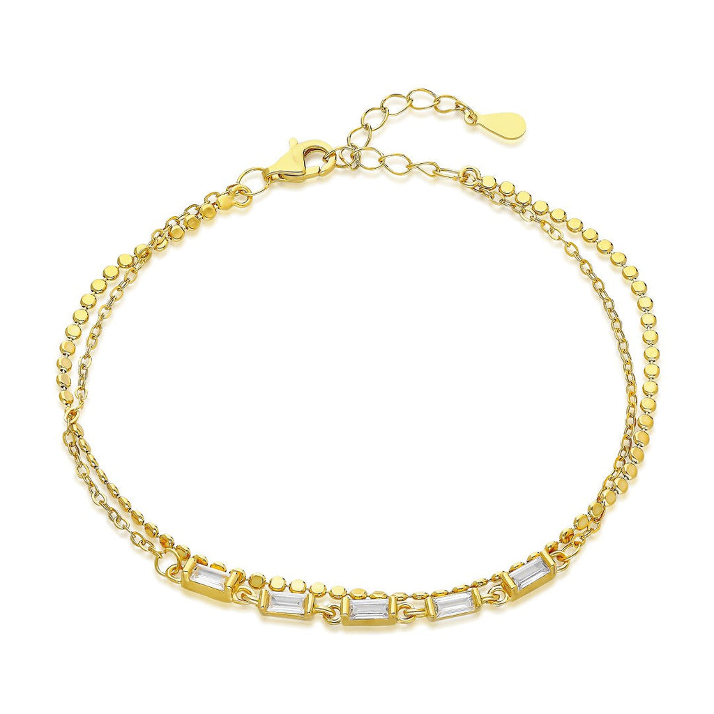 İki Zincirli Baget Bileklik - 925 GÜMÜŞ