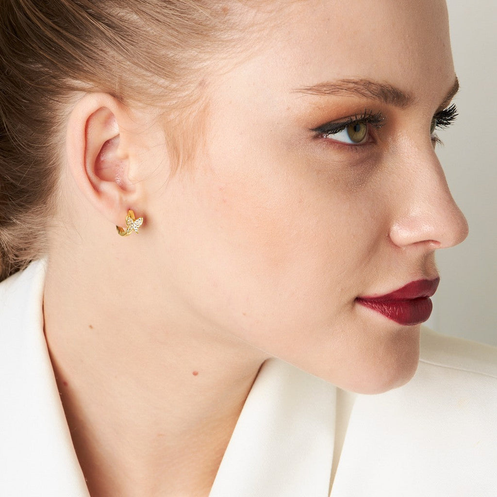 Kelebek Halka Küpe - 925 GÜMÜŞ