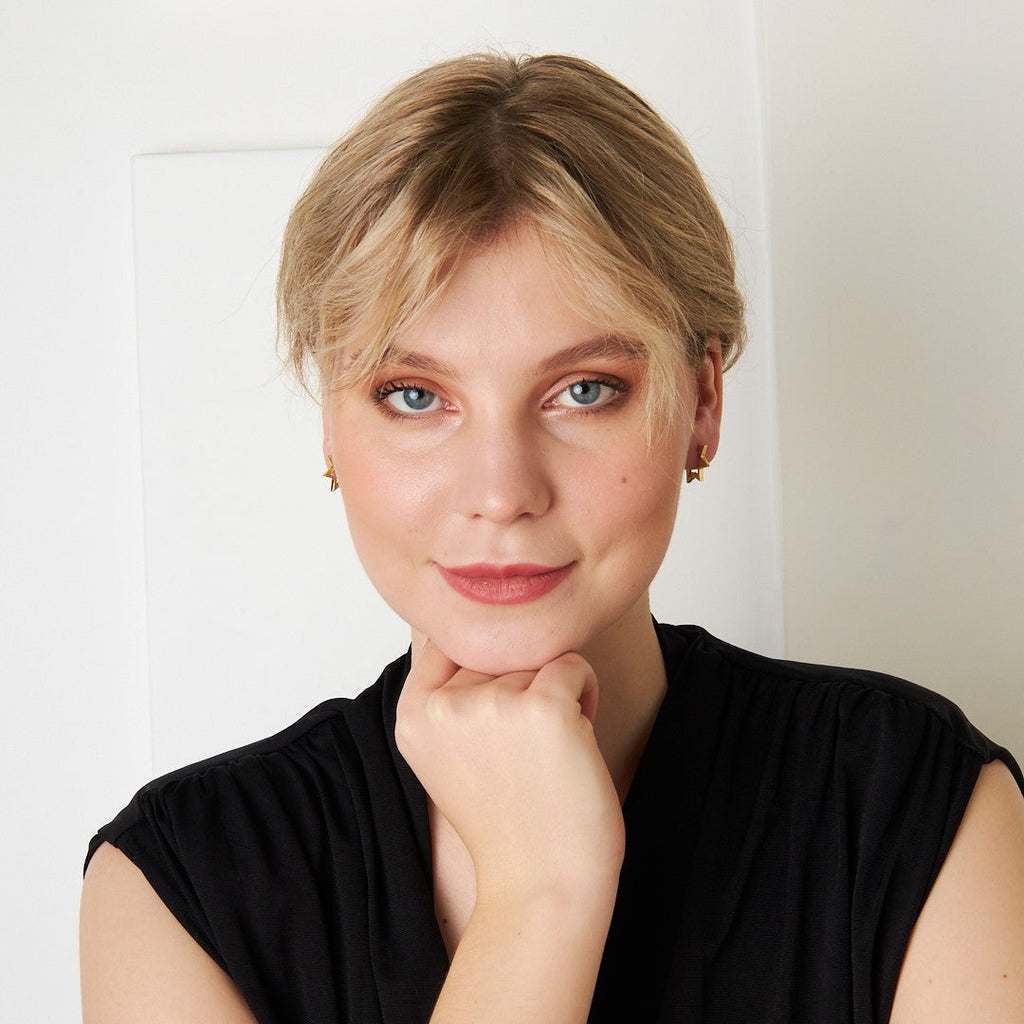 Taşsız Yıldız Küpe - 925 GÜMÜŞ