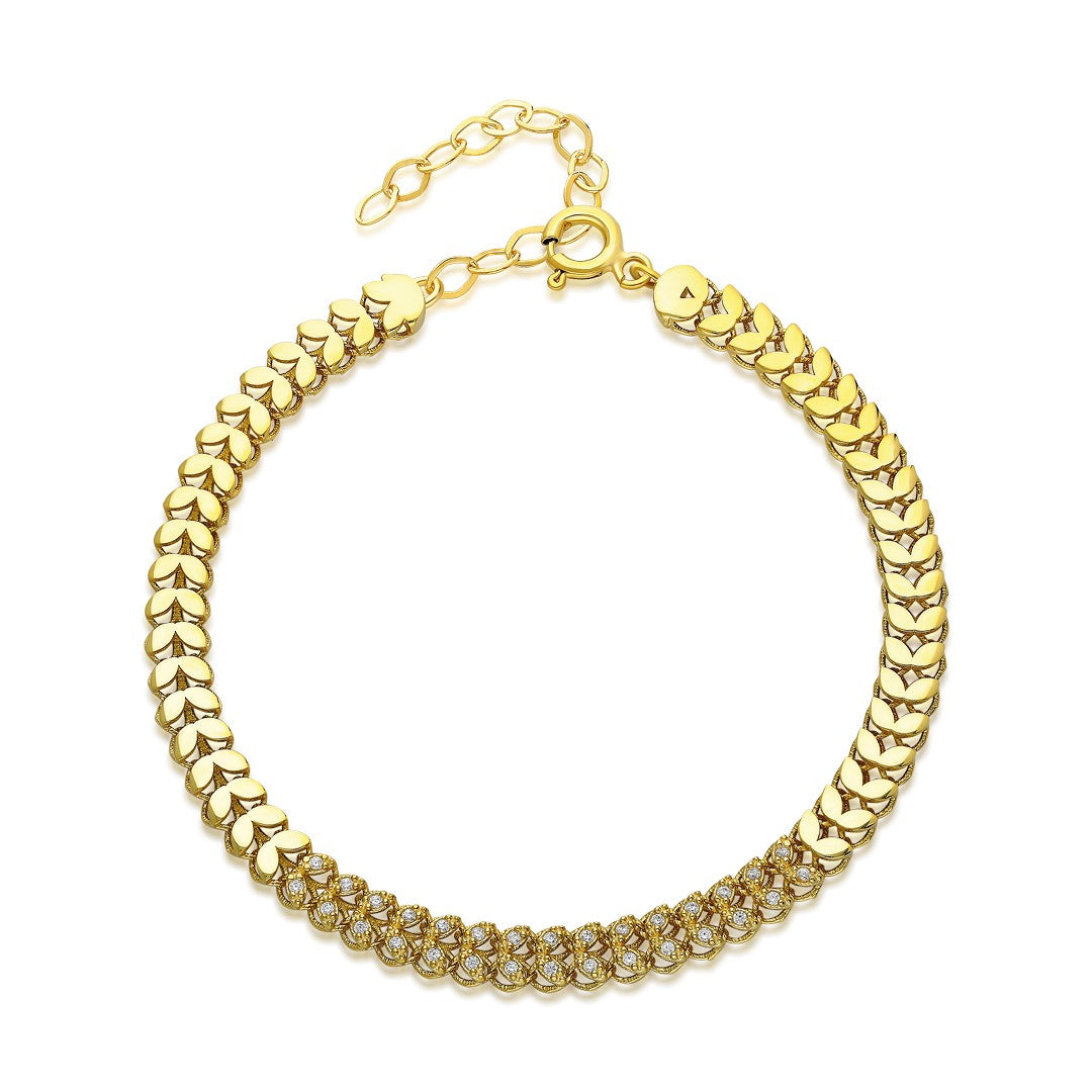 Yarım Taş Başak Bileklik - 925 GÜMÜŞ