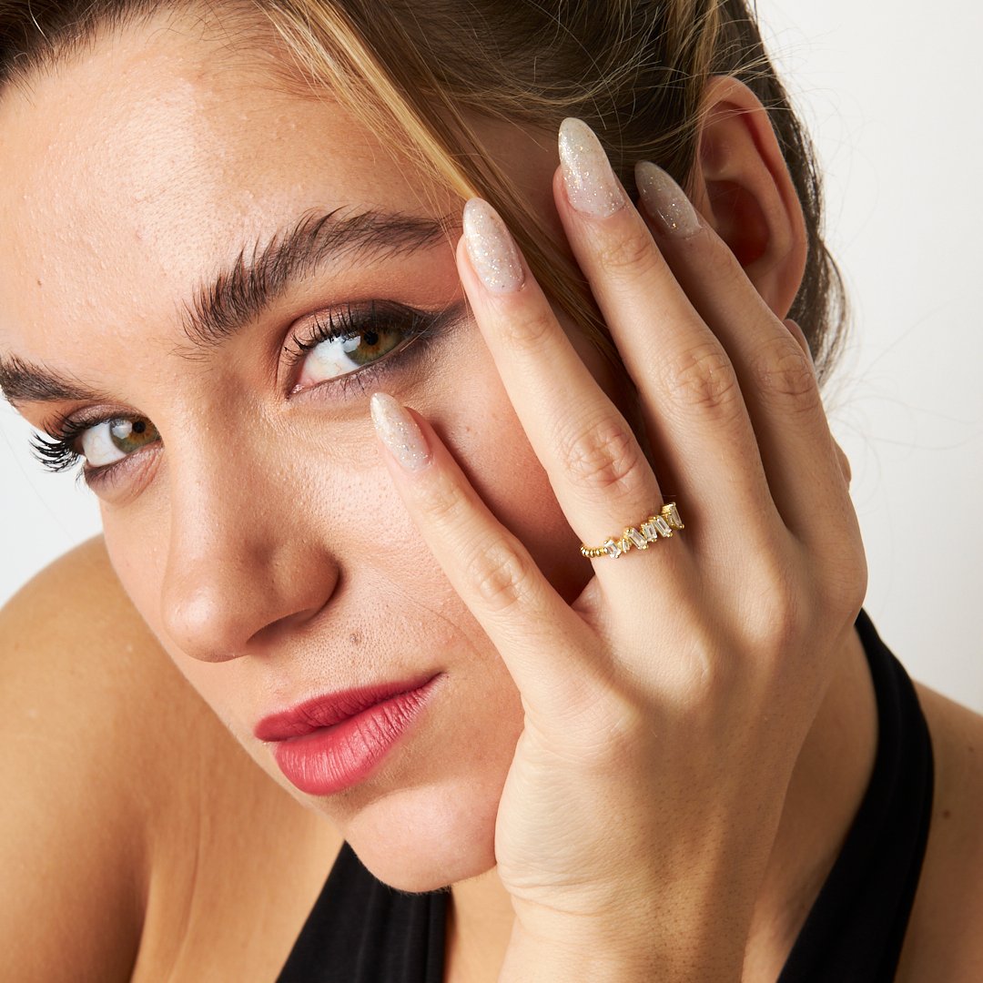 Zarif Baget Pırlanta Yüzük - 925 GÜMÜŞ