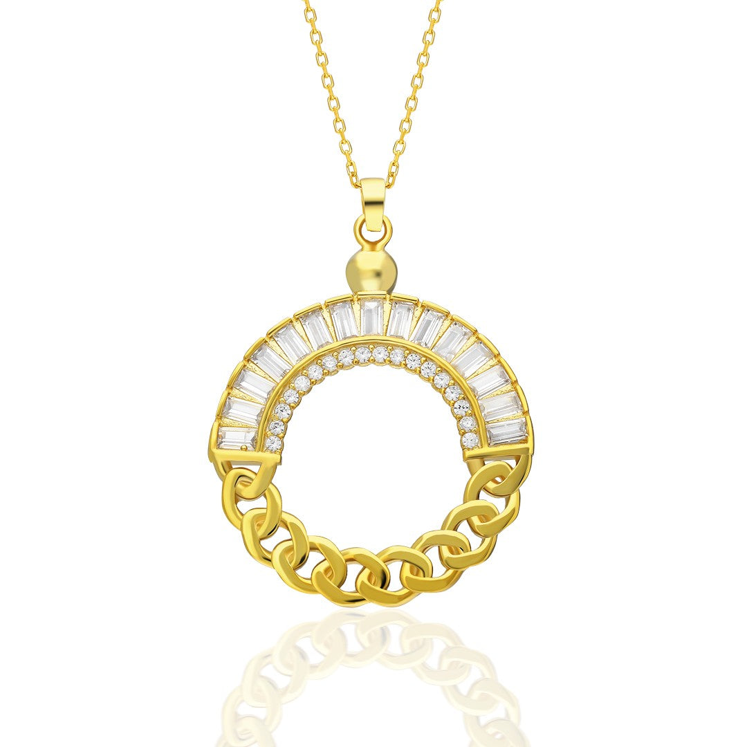 Baget Taşlı Askılı Kolye - 925 GÜMÜŞ