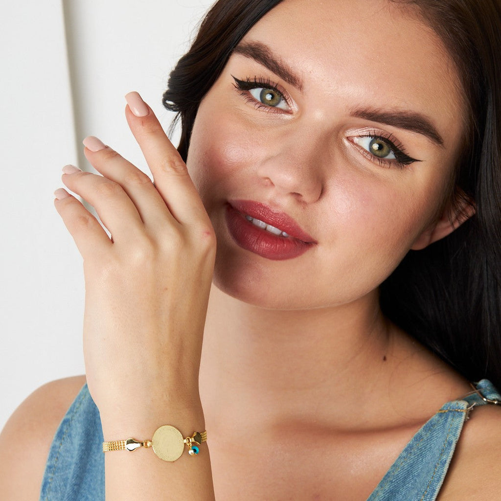 Nazar Boncuğu Çeyrek Top Zincir Bileklik - 925 GÜMÜŞ