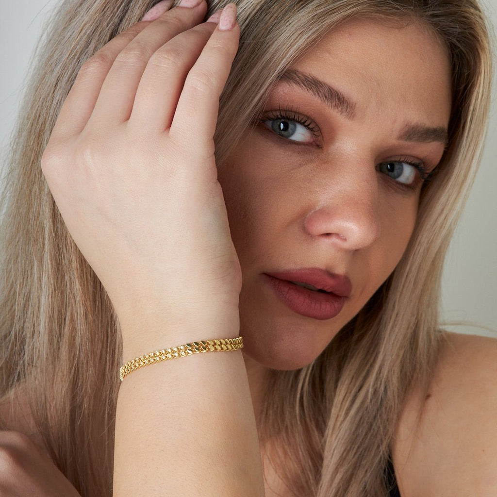 Modern Taş Pullu Bileklik - 925 GÜMÜŞ