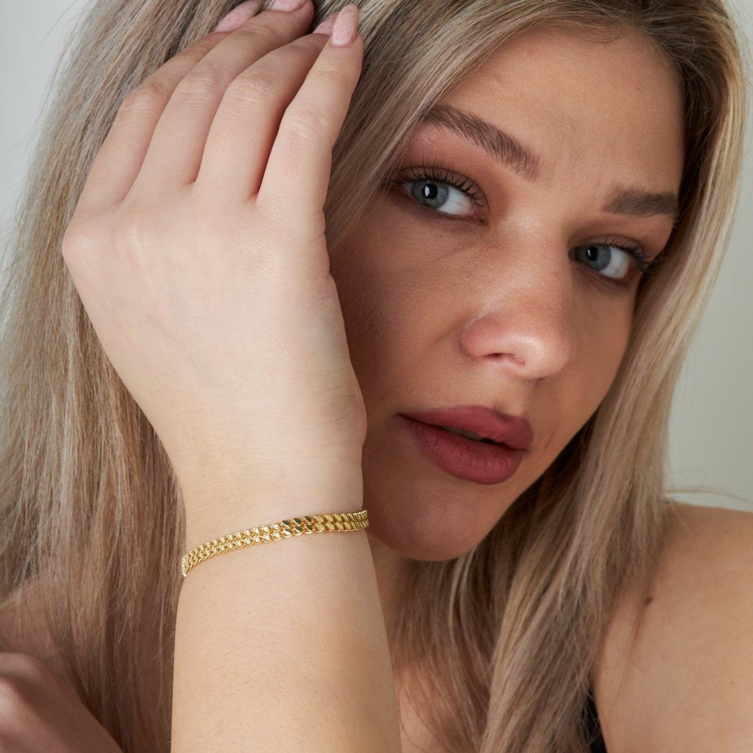 Modern Taş Pullu Bileklik - 925 GÜMÜŞ