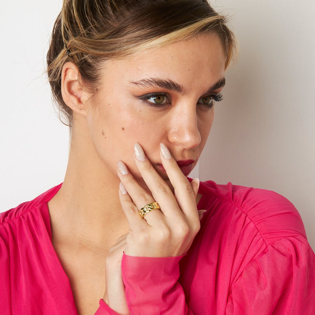 Büyük Zincir Model Yüzük - 925 GÜMÜŞ