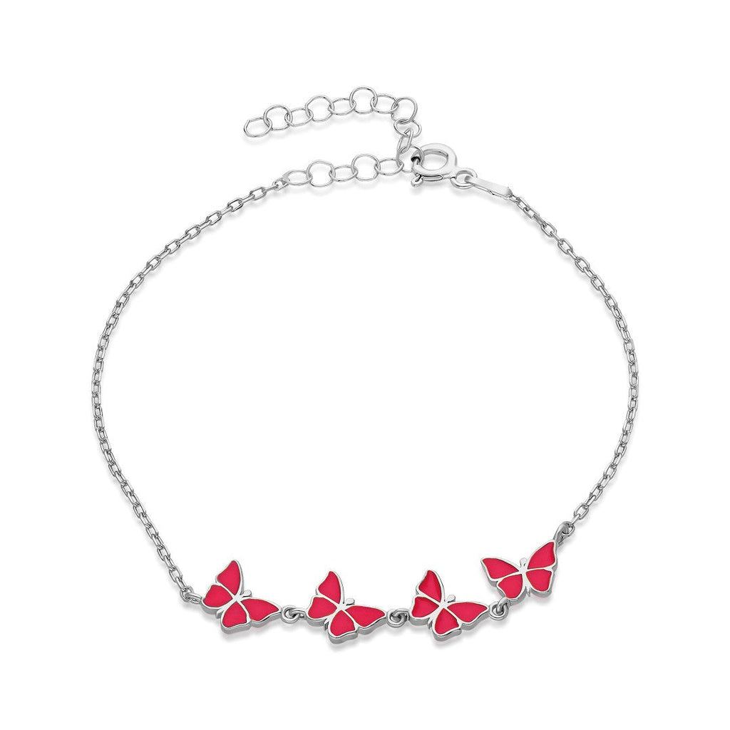 Dörtlü Kelebek Bileklik - 925 GÜMÜŞ