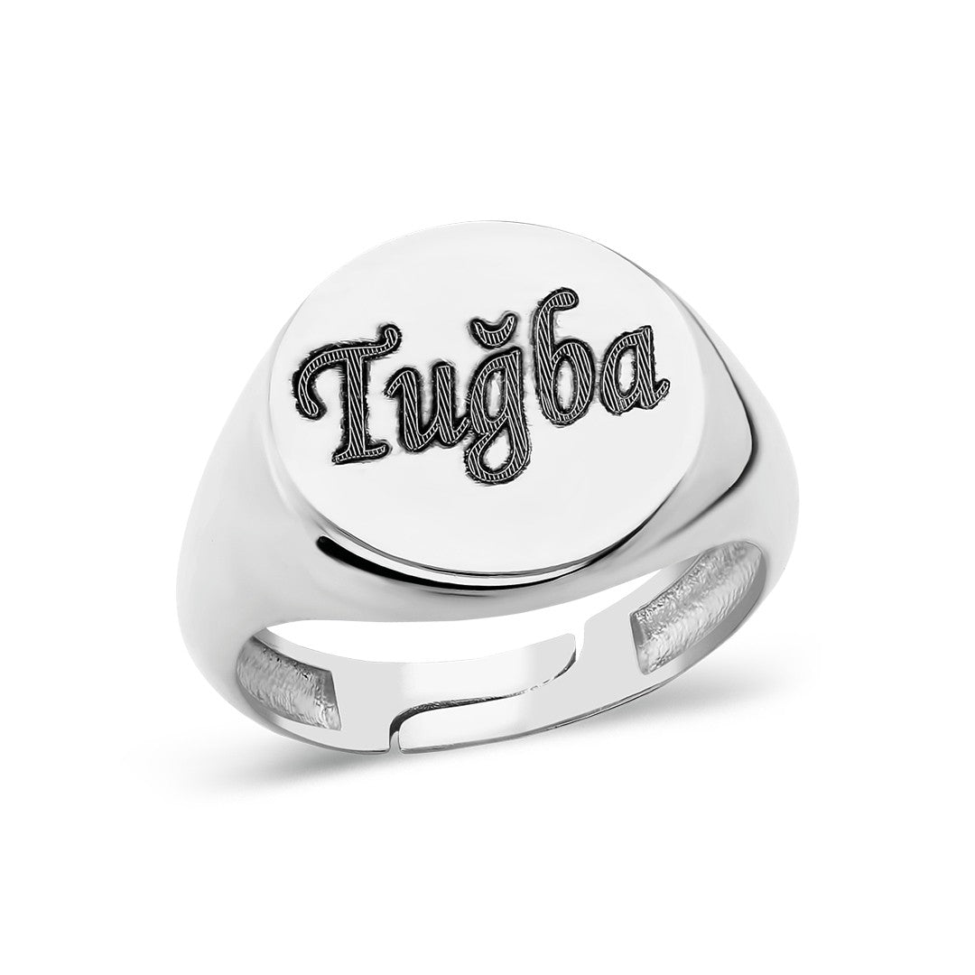 İsimli basit model yüzük - 925 GÜMÜŞ