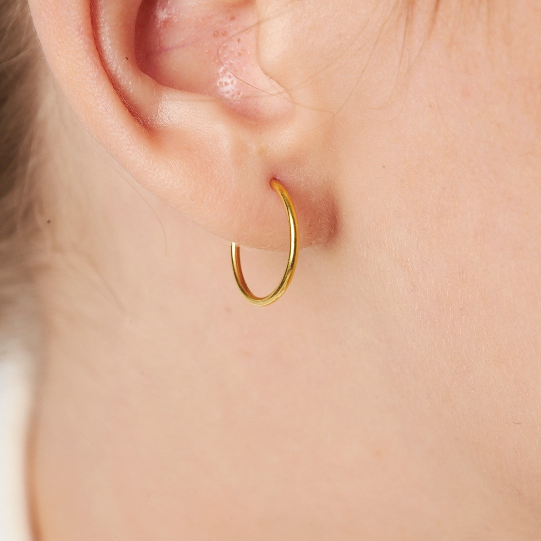 İnce Halka Küpeler - 925 GÜMÜŞ