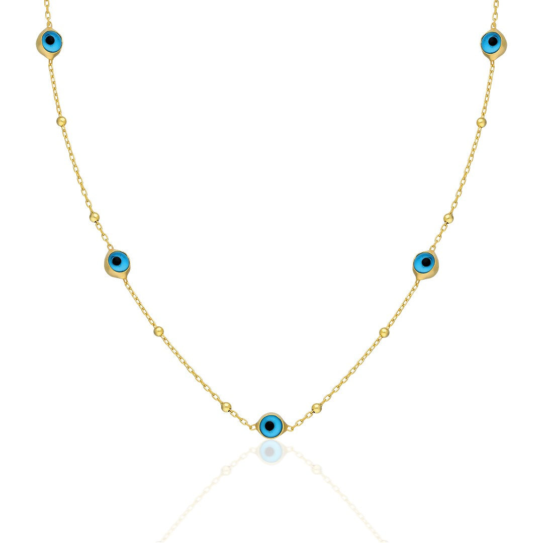 Çoklu Nazar Kolyesi - 925 GÜMÜŞ