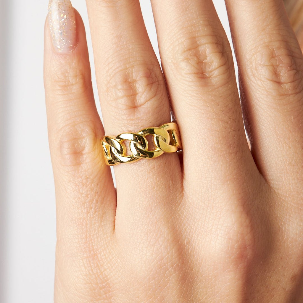 Büyük Zincir Model Yüzük - 925 GÜMÜŞ