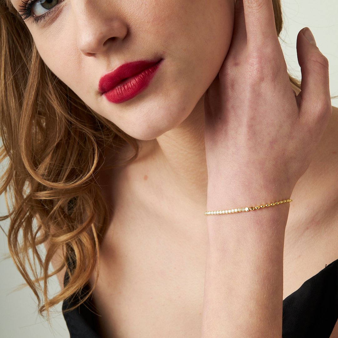 Su Yolu Top Zincir Bilezik - 925 GÜMÜŞ