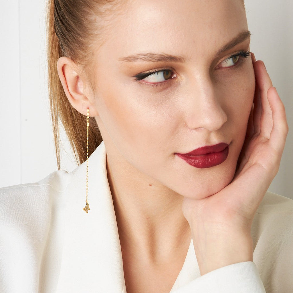 Sarkan Kelebek Küpeler - 925 GÜMÜŞ