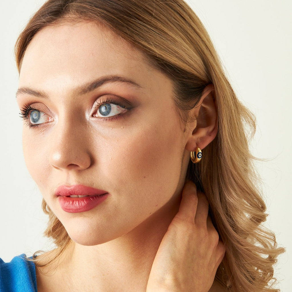 Nazar Halka Küpe - 925 GÜMÜŞ