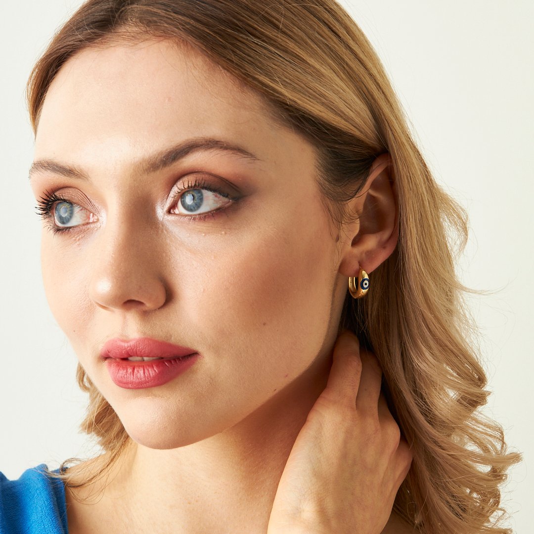 Nazar Halka Küpe - 925 GÜMÜŞ