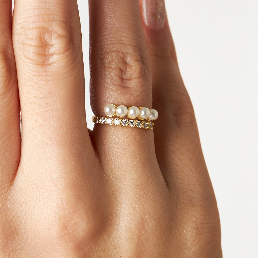 İnci Taşlı Yüzük - 925 GÜMÜŞ