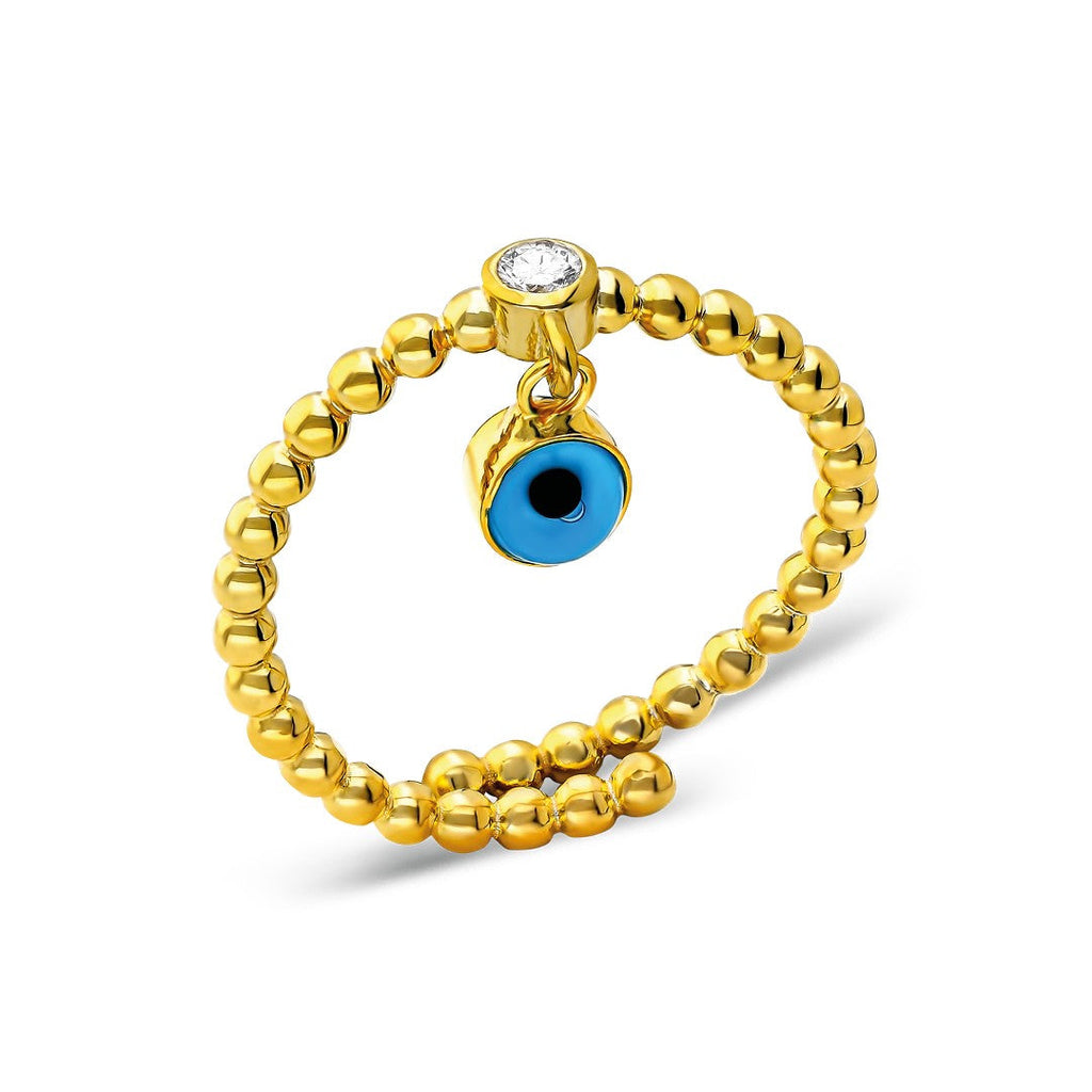 Nazar Taşlı Yüzük - 925 GÜMÜŞ