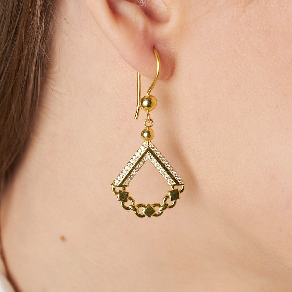 Çift Taraflı Modern Küpe - 925 GÜMÜŞ