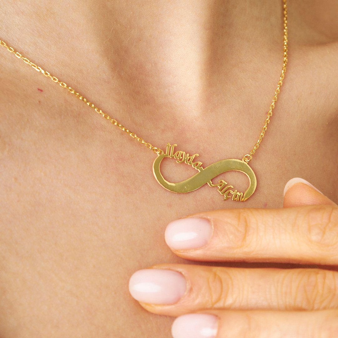 İki İsimli Sonsuzluk Set - 925 GÜMÜŞ