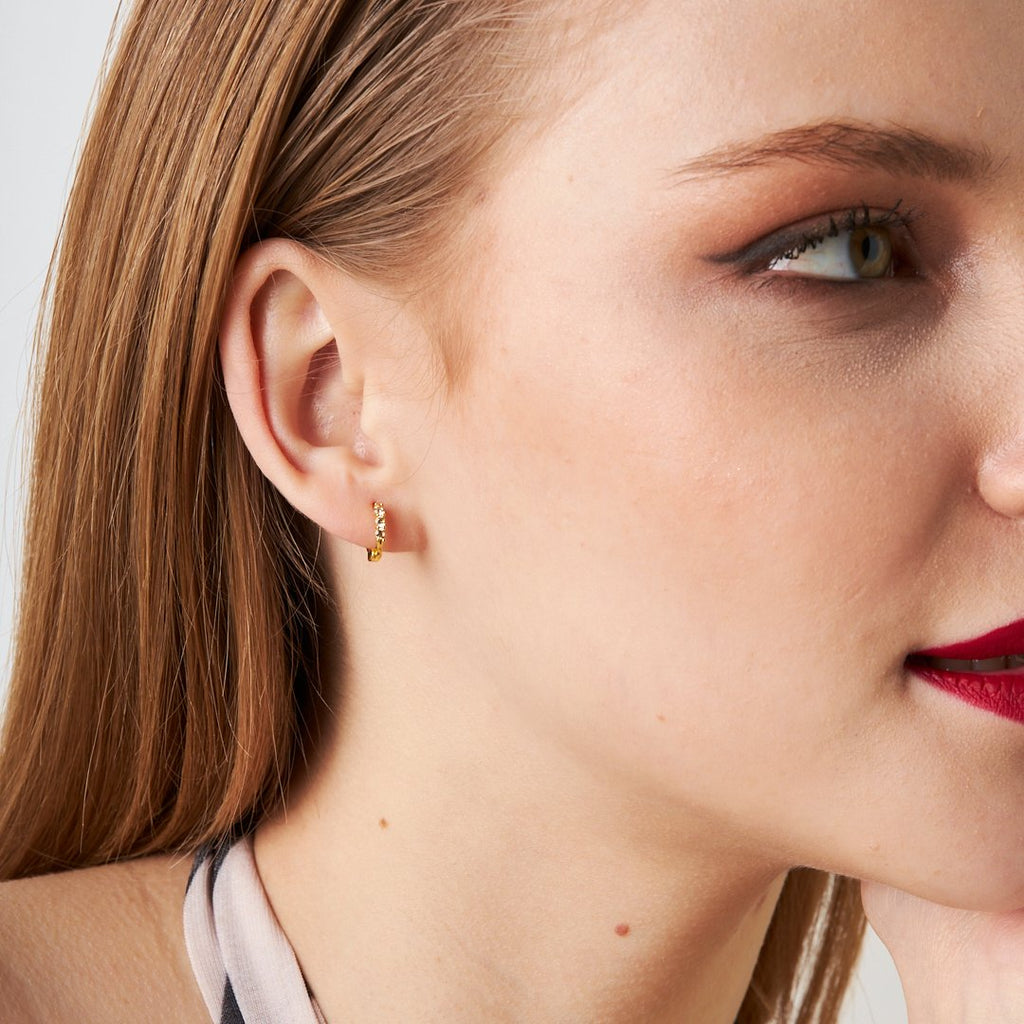 Minimal Üç Taş Piercing - 925 GÜMÜŞ