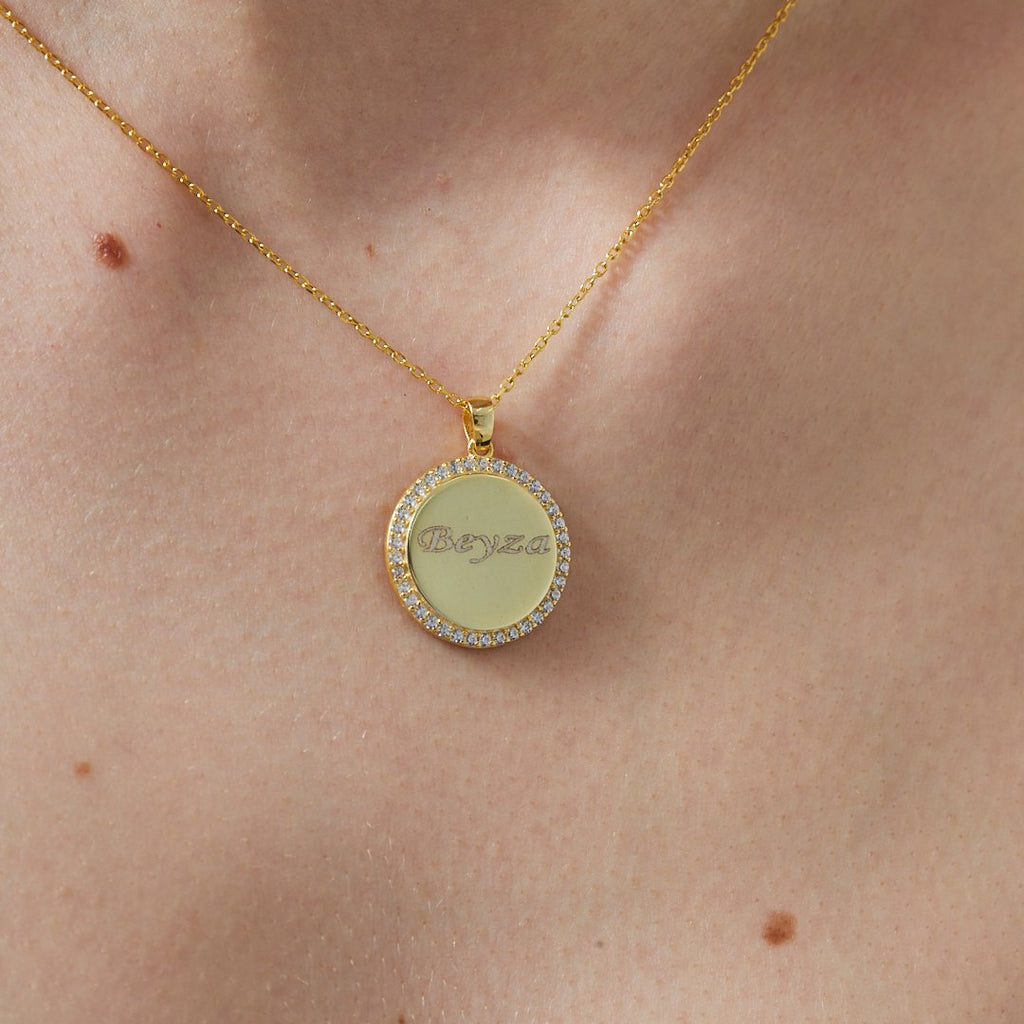 Adlandırılmış Taşlı Plaka Set - 925 GÜMÜŞ