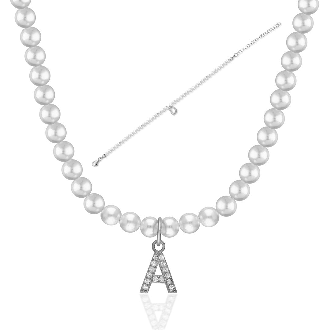Taşlı İnci Harf Seti - 925 GÜMÜŞ