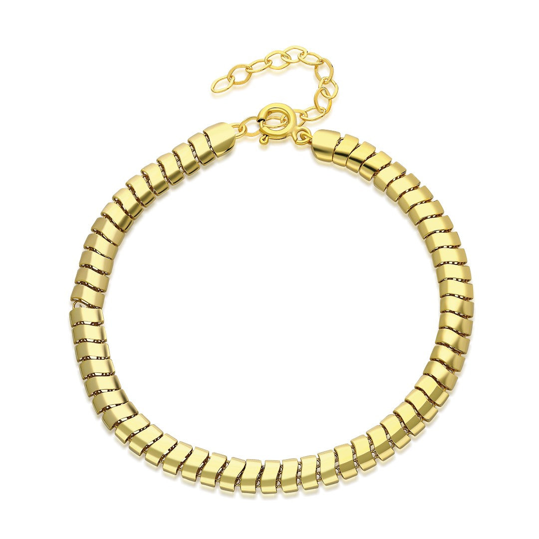 Balıksırtı Taşsız Bileklik - 925 GÜMÜŞ