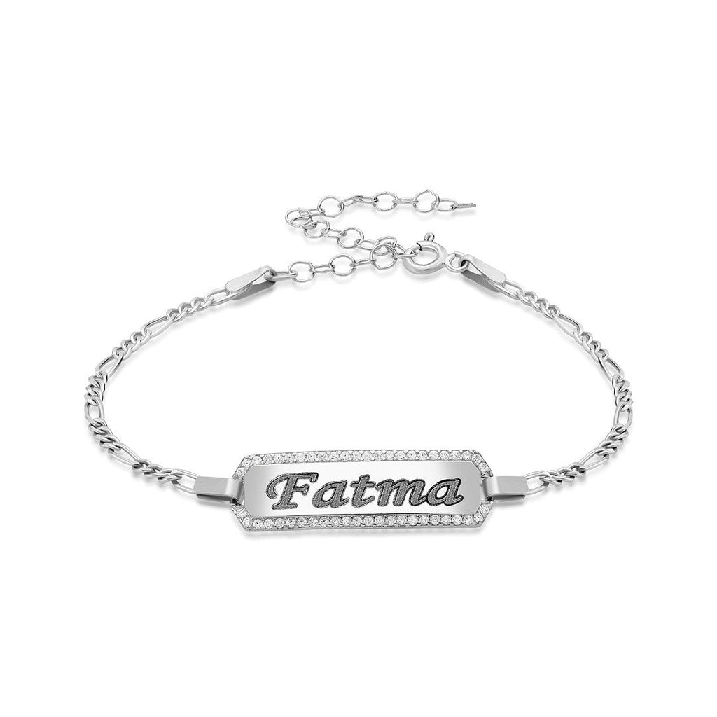 Zirkon taşlı bebek künyesi - 925 GÜMÜŞ