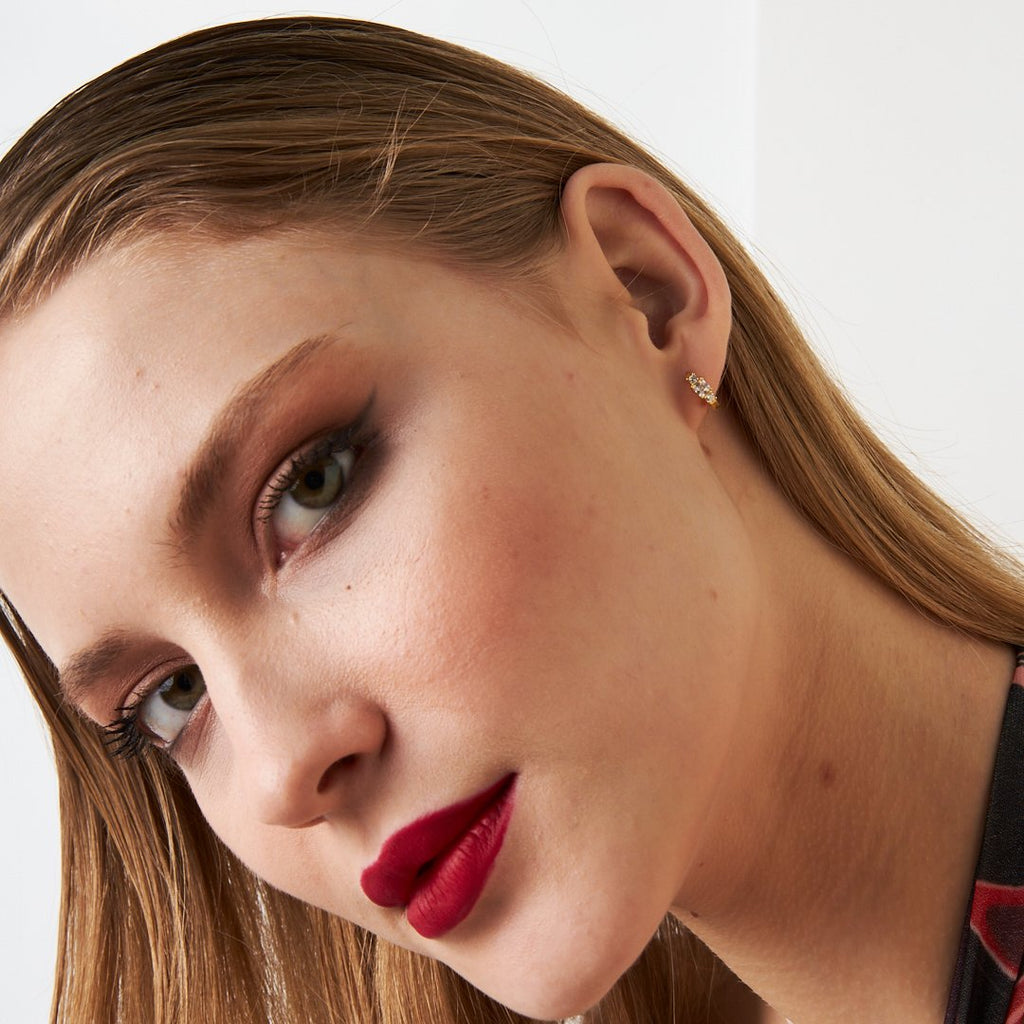 Büyük Baget Tektaş Piercing - 925 GÜMÜŞ