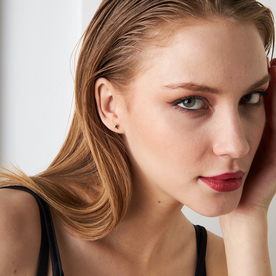 Kuyruklu Yıldız Delici Küpe - 925 GÜMÜŞ