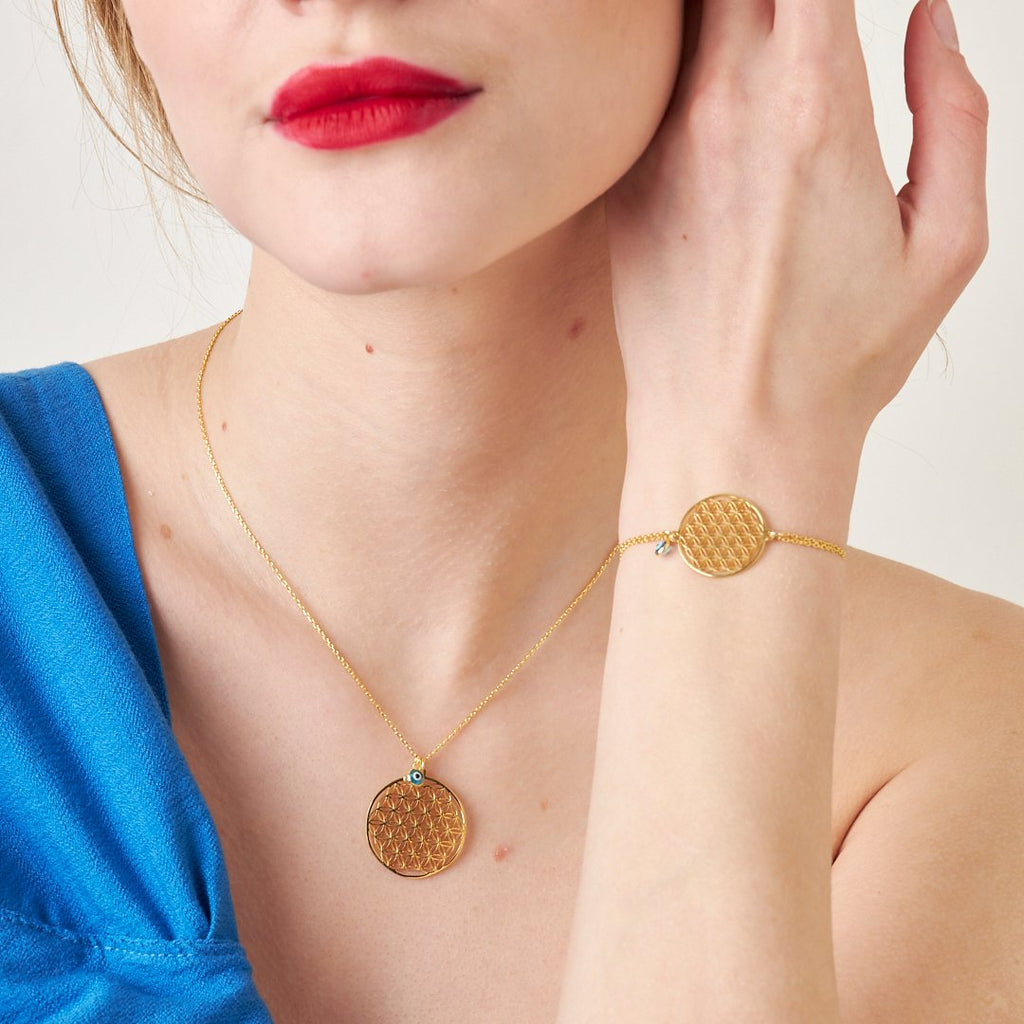 Nazarlı Hayat Çiçeği Seti - 925 GÜMÜŞ