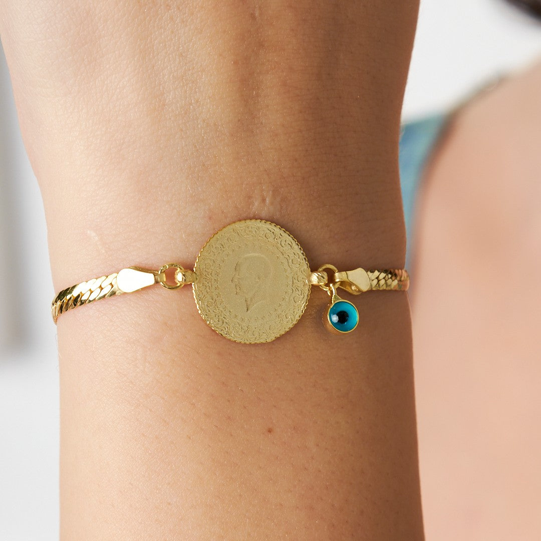 Charmlı Çeyrek Kalem Zincir Bileklik - 925 GÜMÜŞ