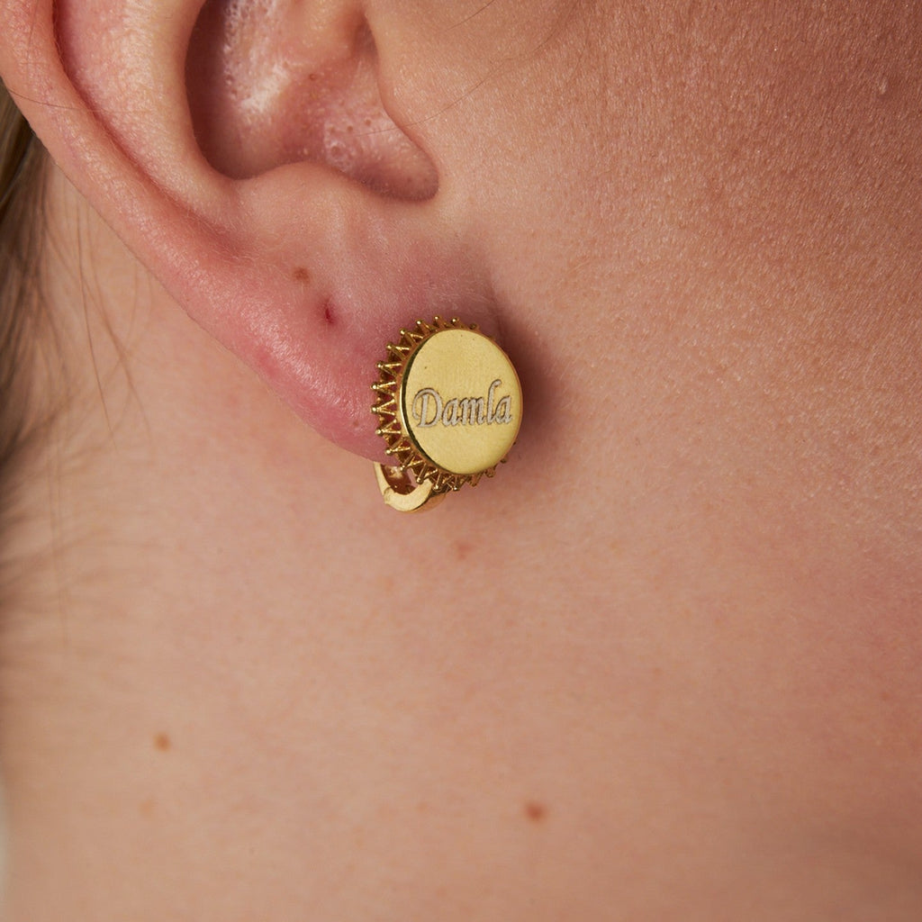 Oval İsimli Küpe - 925 GÜMÜŞ